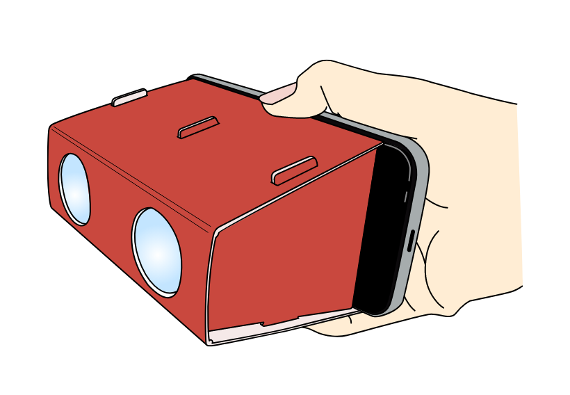 スマートフォンを挟んで持つ